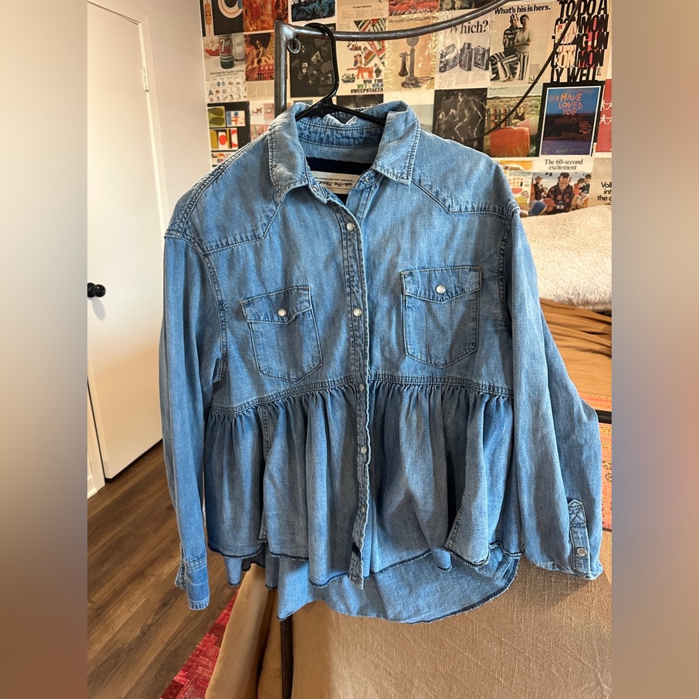 We The Free Denim Button Down Shirt